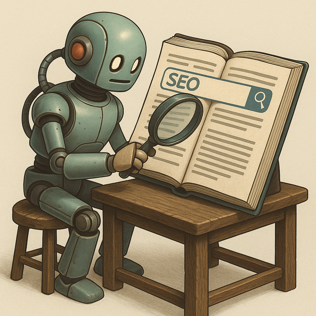 Image professionnelle pour un article SEO sur "outil génération articles SEO intelligence artificiel