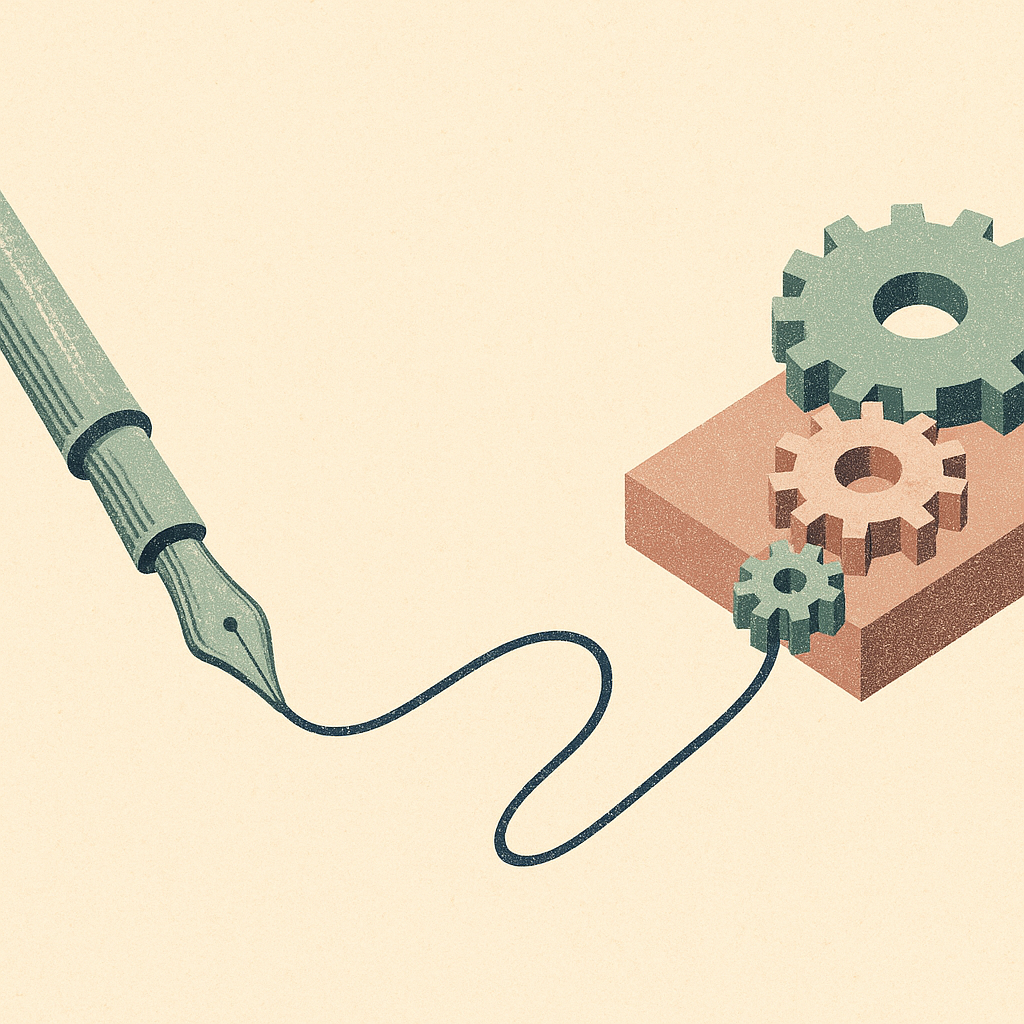 Fusion créative entre plume et mécanisme pour la génération d'articles SEO avec l'intelligence artificielle